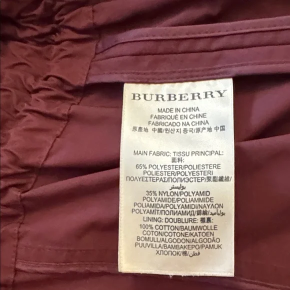 Burberry Burgundy Hooded Trench Coat - Picture 7 of 8